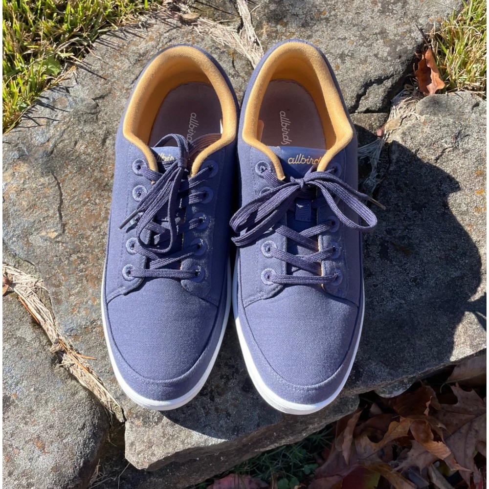 Allbirds Men's Sneakers Size 11 Blue Canvas Lace Up Casual Comfort‎ Shoes